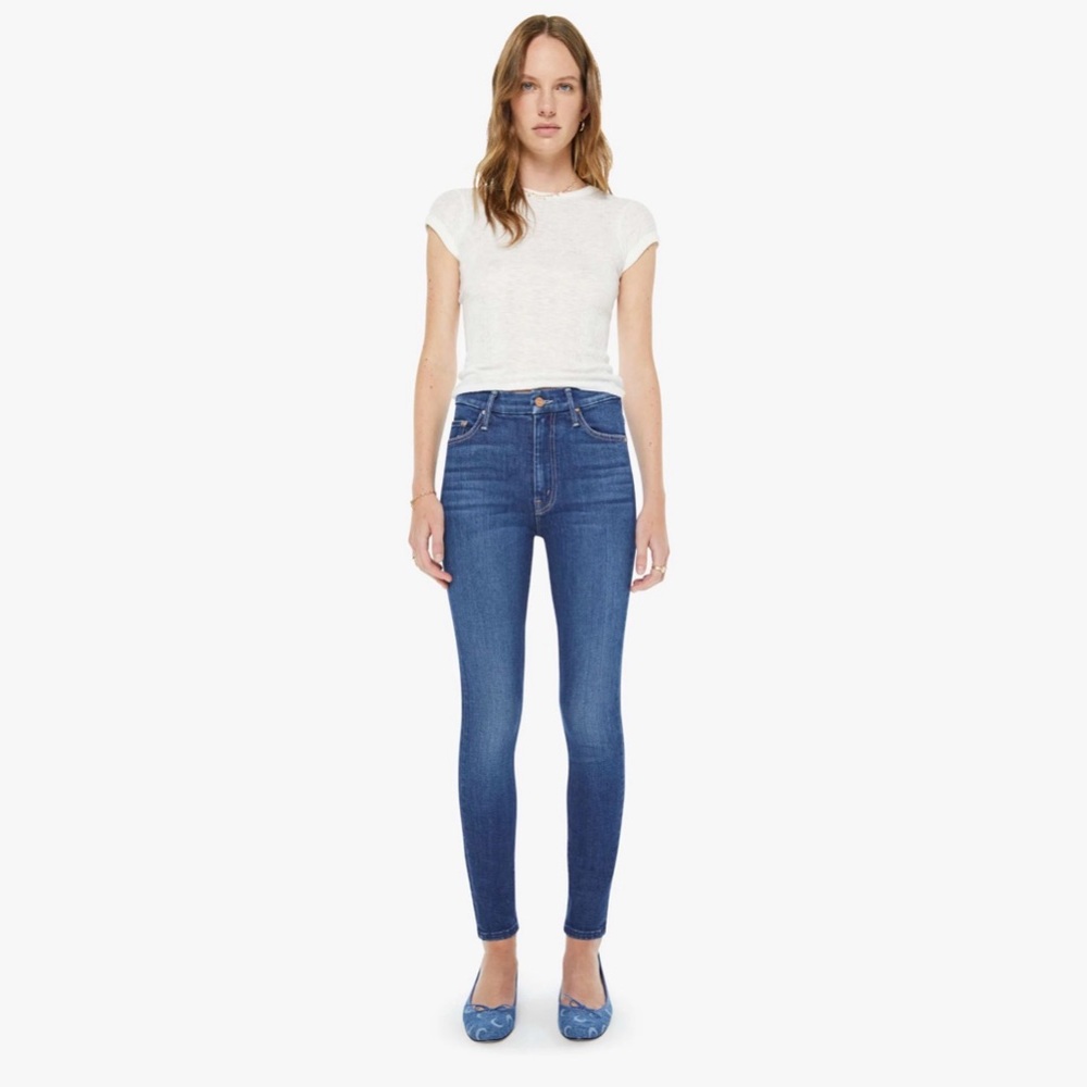 Mother Looker Skinny Jeans Blue Size 27 Mid Rise Stretch Minimalist